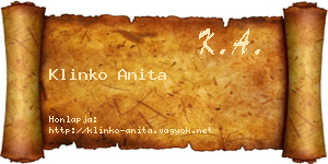 Klinko Anita névjegykártya